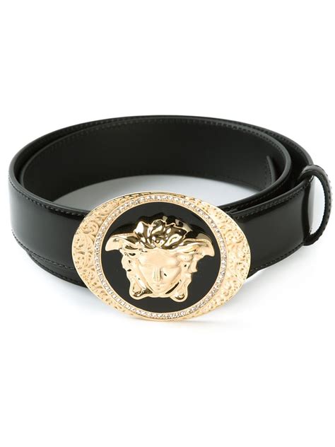 versace collection buckled leather belt|Versace men's belts on clearance.